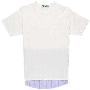 Aloye men’s fabric layered short sleeve tee shirt
